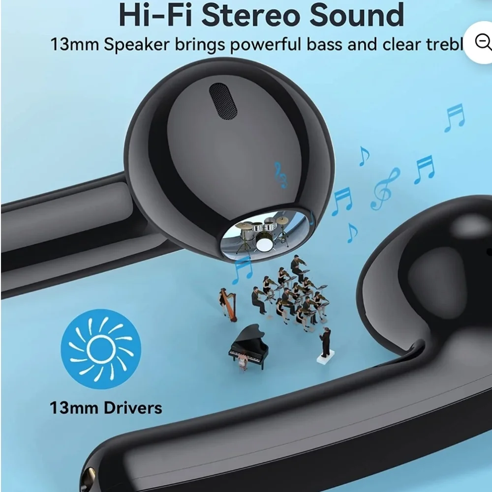 Veatool Bluetooth Headphones V5.3 Wireless Earbuds 50Hrs Battery Life with Charg
